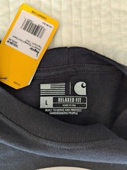 Carhartt Relaxed-Fit Short-Sleeve Tee Mens L Flag Graphic Made In USA NWT Black