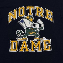 Vintage 80s Champion Notre Dame T-Shirt Mens Large Fighting Irish Blue Made USA