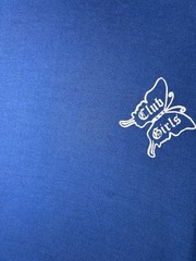 VINTAGE JERZEES 1980S CLUB GIRLS BUTTERFLY SINGLE STITCH BLUE SHIRT SZ M USED!