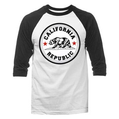 The Golden State California Republic Cali Bear Graphic 3/4 Sleeve Raglan