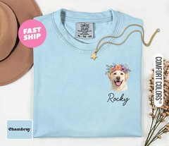 Custom Pet Portrait Comfort Tee Personalized Dog Cat Photo