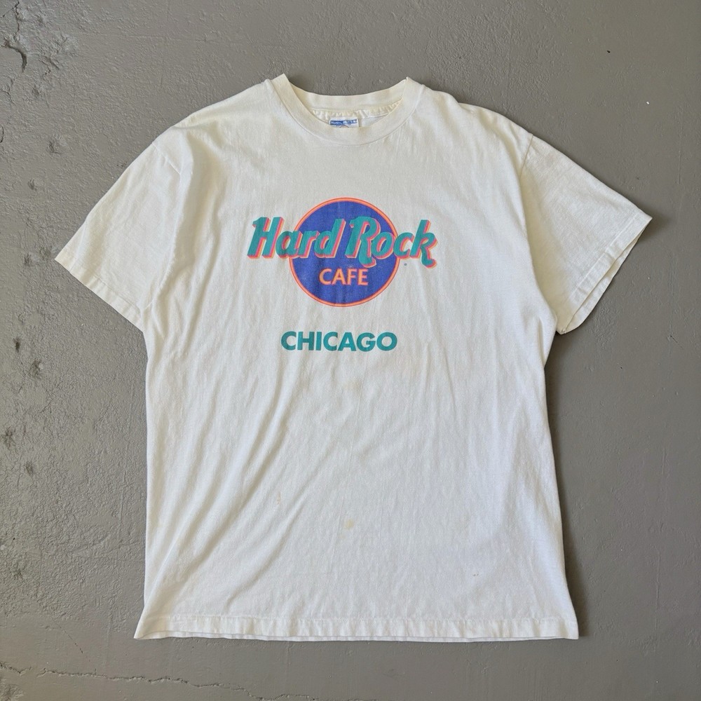 Vintage 1980’s Single Stitch Hard Rock Chicago Graphic Tee Shirt – Large