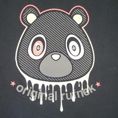 Original Rufnek T-Shirt Mens Large Black Graphic Dripping Bear Short Sleeve Logo