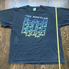 Vintage VTG 2000s Y2K The Beatles John Paul George Ringo Faces Squares Shirt. XL