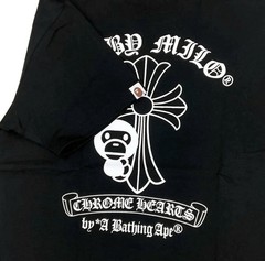 A Bathing Ape x Chrome Hearts Logo Graphic Crew Neck Tee Black Men’s Medium