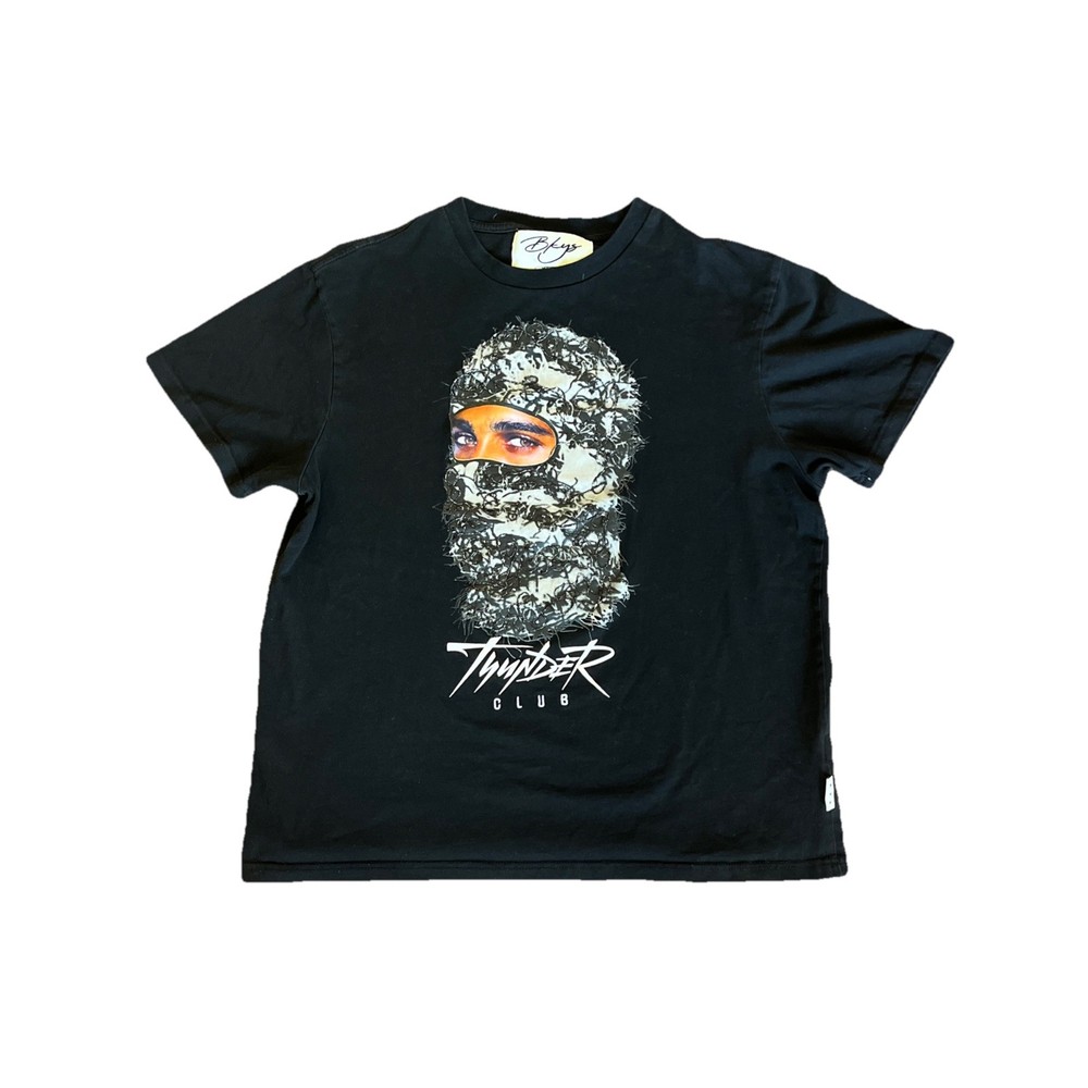 BKYS Crew Neck T-Shirt Thunder Mask Mens Black T1097