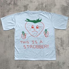 This Is Strobbery Funny Strawberry T-Shirt Retro Vintage Graphic Tee