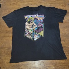 WWE WrestleMania VI Ultimate Warrior Macho Man Graphic Tee Men’s 2XL Black