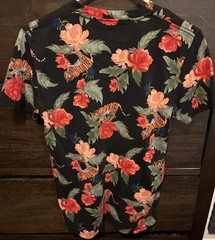 hollister must have collection t shirt with tigers & roses size xs