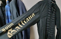 John Galliano Rare Sheer Gold Print Dress Shirt M (US S) Near Mint