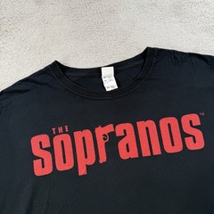 Vintage The Sopranos T-Shirt Mens XL Black TV Promo Graphic Y2K