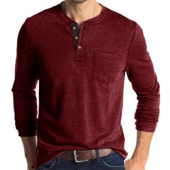 Zonbailon men’s t-shirt solid color crew neck men’s base shirt long sleeve