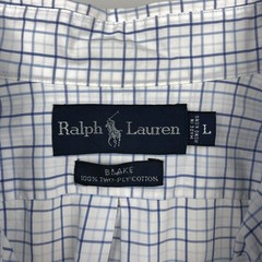 Ralph Lauren BLAKE Long Sleeve Check Shirt Men’s L White Blue Japan