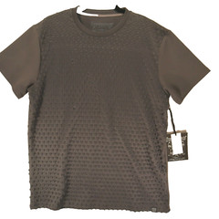 Krome L Mens T Shirt Charcoal Grey Textured Polyester Stretch Rare Textured NWT