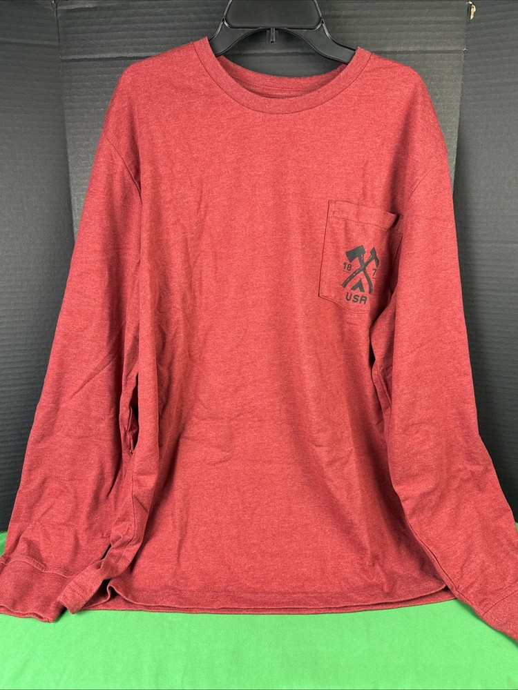G.H. Bass & Co. Men’s Long Sleeve Crewneck Tee Size L Red