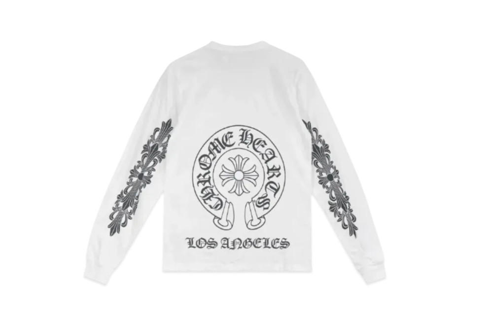 Authentic Chrome Hearts White Los Angeles Long Sleeve T Shirt sz S