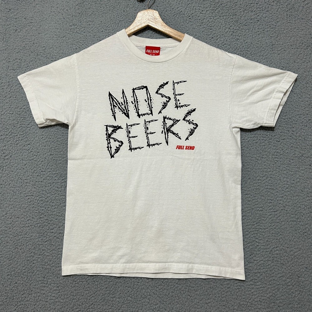 Full Send Nose Bleed T-shirt Adult Medium White Short Sleeve