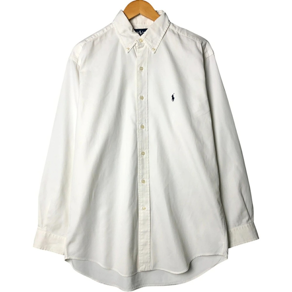 Ralph Lauren BLAKE Long Sleeve Button-Down Shirt Men XL White Japan