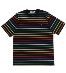 A BATHNIG APE Men’s APE GRADIENT RAINBOW STRIPE ONE POINT TEE 1M30109308