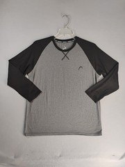 HEAD Mens Shirt Large Gray Long Sleeve Crew Neck Activewear Knit Logo Pullover