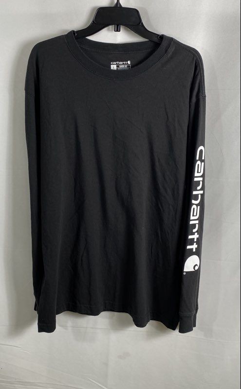 Carhartt Men’s Black K231 Loose Fit Cotton Graphic Long Sleeve T-Shirt Sz L