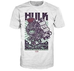 Funko Pop! Tees Marvel Hulk vs Thor Hammer Smash White Medium Crew Neck T-Shirt