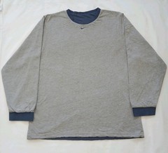 Vintage Nike Reversible Long Sleeve Shirt Mens Large Gray And Blue Heavyweight