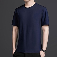 Men Summer Ice Silk Quick Dry Short Sleeve T-shirt High Stretch Loose Sports Top
