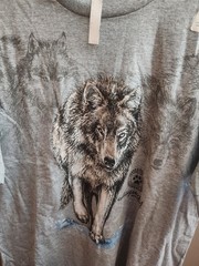 Vintage 90s Wolf Preservation Conservation All Over Print T-Shirt Sansegal XL