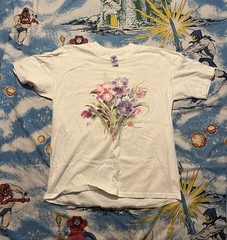 Vintage Soft As Grape Floral Art Shirt Unisex XXL 90s Flowers Water Color Single