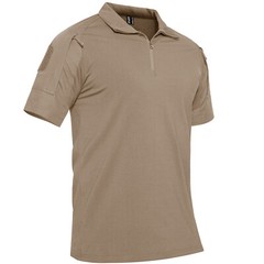 Tacvasen Mens Hiking T-Shirts 1/4 Zip Short Sleeve Summer Quick Drying Work Tops