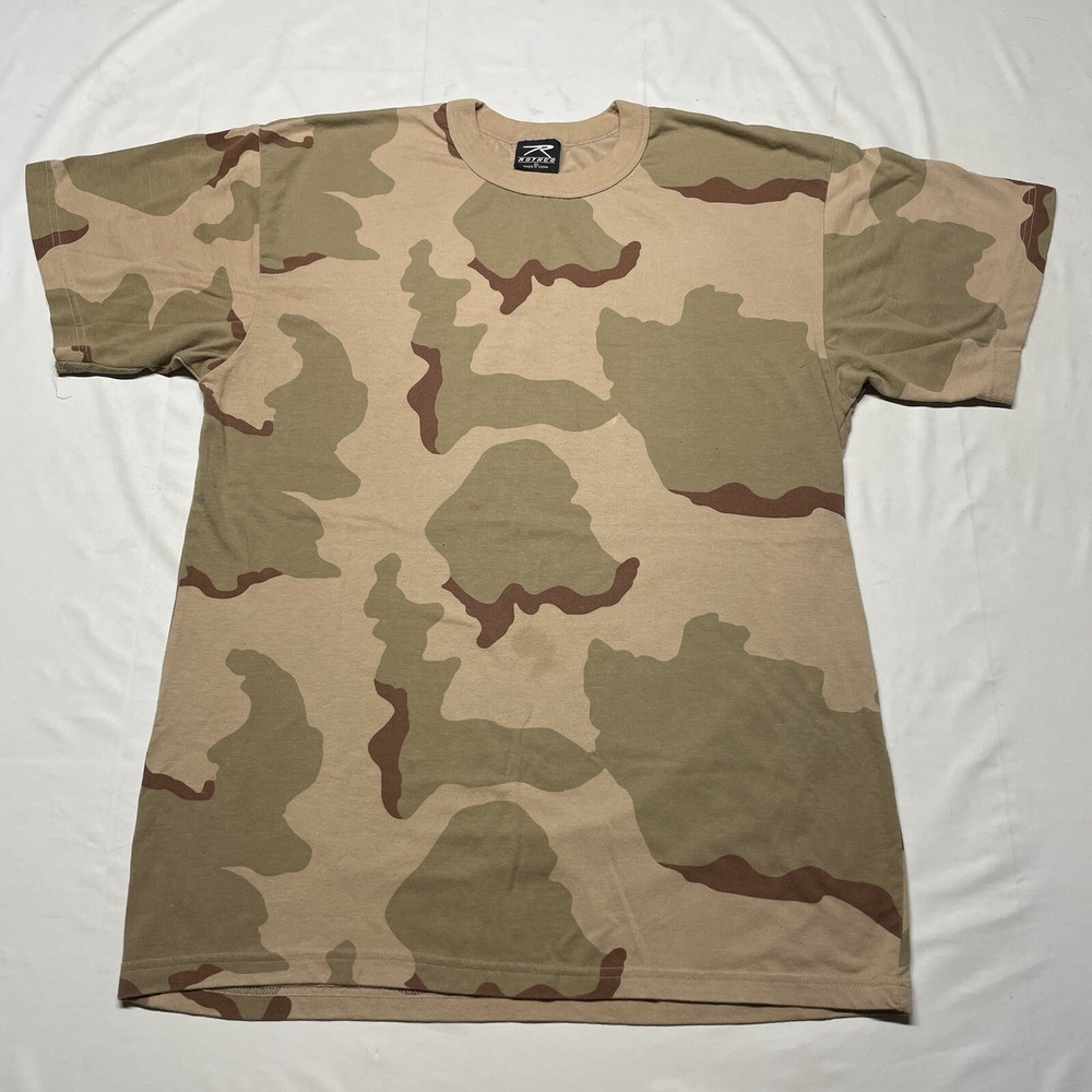 Vintage Camo T-Shirt Men’s Large Camouflage Outdoor Army Military Dad Serviceman