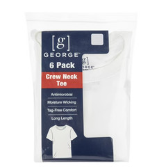 George Men’s ultra soft Crew Neck T-shirts , 6-Pack Size FROM S To 3XL