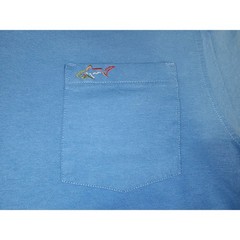 Greg Norman Pocket Tee Mens XL Blue Excellent Play Dry Shark Logo Golf Shirt