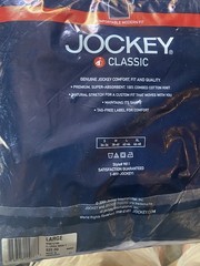 SEALED © 2004 JOCKEY CLASSIC Adult Size L 100% Combed Cotton T-SHIRTS