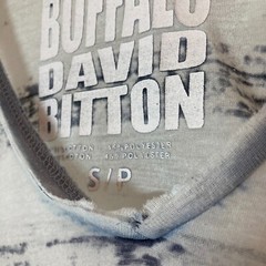 Buffalo David Bitton T-Shirt Small S Sheer Striped Ragged Edge V-Neck Tee READ