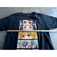 Demon Slayer Kimetsu No Yaiba Anime Black T-Shirt Character Graphic Unisex Sz L