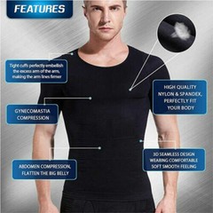 Men Slimming Body Shaper Posture Corrector Vest Abdomen Compression T-Shirt Tops