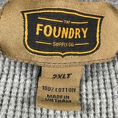 Foundry Shirt Mens 2XLT Gray Crew Neck Raglan Long Sleeves Thermal Pullover