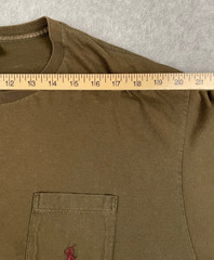 Vintage Polo Ralph Lauren Pocket T Shirt USA Made Brown Pony Large