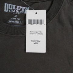 Duluth Trading Co. Shirt Mens M Brown Longtail T Crew Neck Short Sleeve NWT