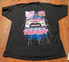 Hello Kitty Racing T-Shirt 2XL Black Sanrio Tokyo Speed Graphic Tee
