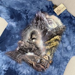 90’s The Mountain Shirt Men XXL Train Engine Ted Blaylock Tie Dye Locomotive
