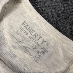 Faherty Shirt Mens 2XL White Cloud Cotton Thermal Waffle Knit Long Sleeve Tee