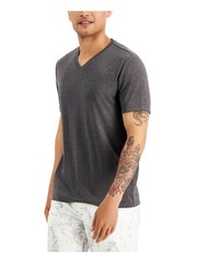 Alfani T-Shirt Mens Small Black/White V-Neck Cotton Blend Short Sleeve