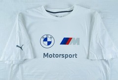 Puma BMW Motorsport MMS Essential Racer Logo White T Shirt Men’s Size Large EB2
