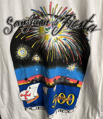 Vintage~San Juan Fiesta Regata Colon 92 T-Shirt~Size Large~Short Sleeve~White