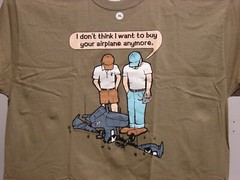 R/C Radio Control Airplane Crash T-shirt — Lawn Dart — Khaki Brown color