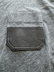 Gucci Gray Solid Crew Neck Pocket T-Shirt Men’s Size S