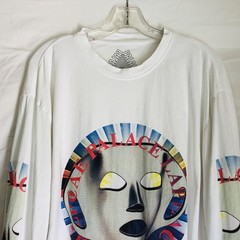 Palace Shirt Mens XL White Flat Stancey Longsleeve Skateboard Graphic Mask Art